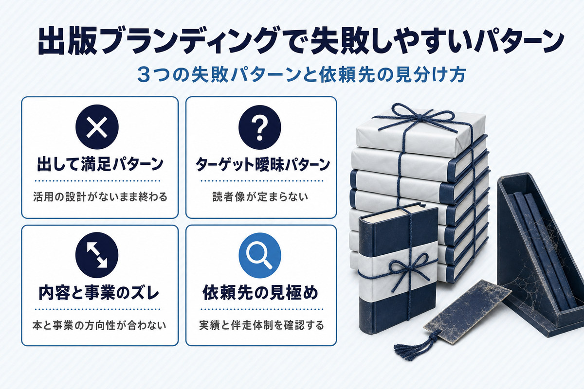 出版ブランディングで失敗しやすい3パターンと依頼先の見分け方をまとめた図解